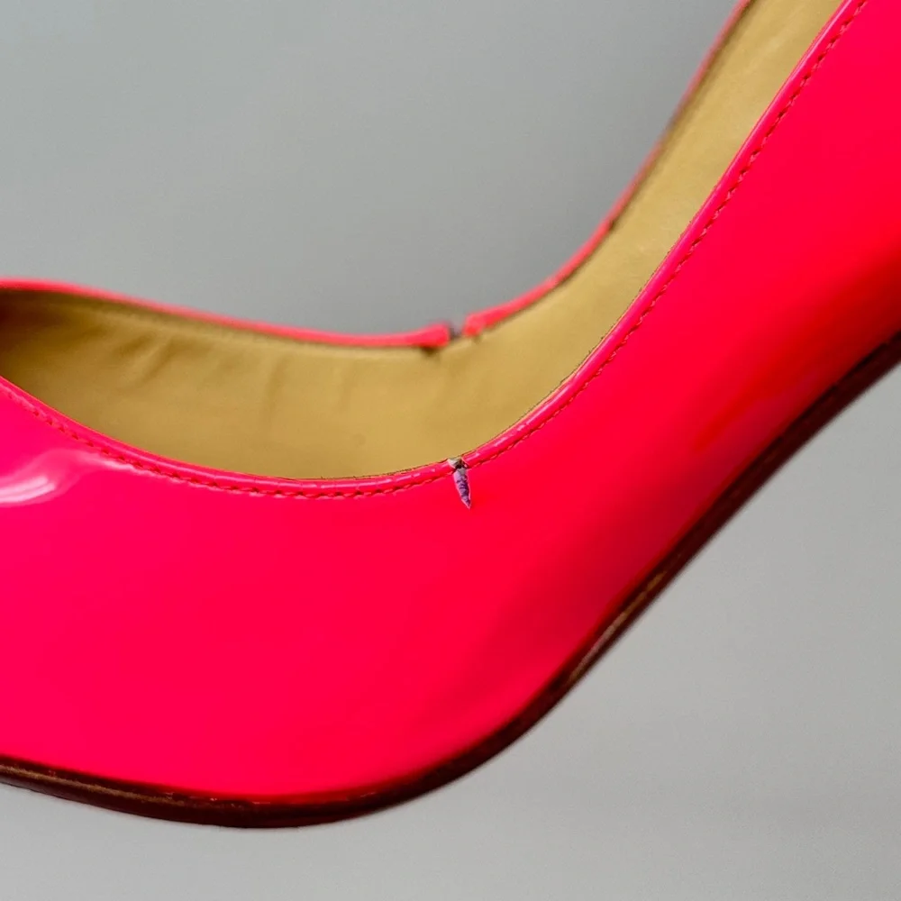 Christian Louboutin Pink Wavy Dolly Patent Heels Size 35.5